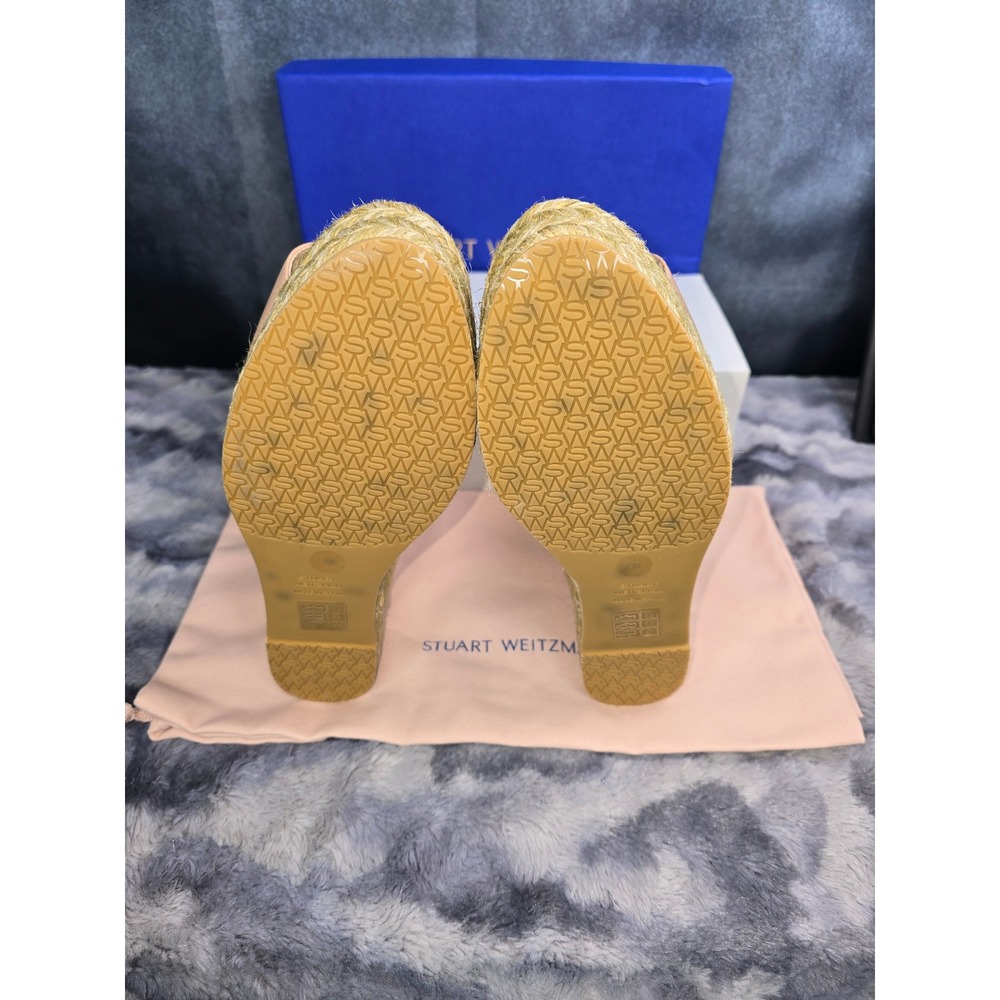 NWB Stuart Weitzman Leather Nudistia‎ Espadrille Wedge Women Size 9.5 - Picture 6 of 6
